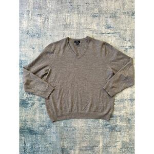 Brooks Brothers 346 Gray Extra Fine Merino Wool Sweater Mens Large